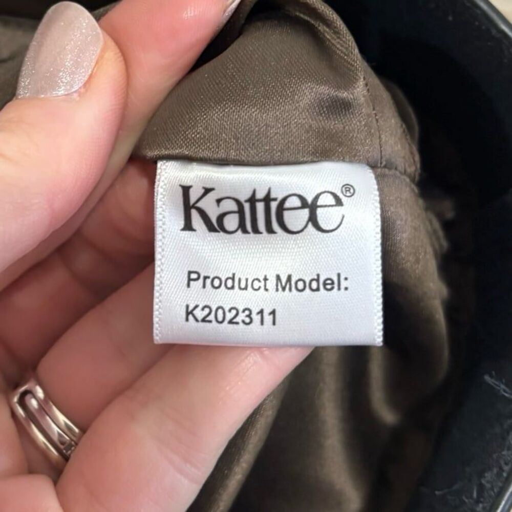 Kattee Black Leather Shoulder Tote Bag Purse Zip Top - Picture 7 of 11